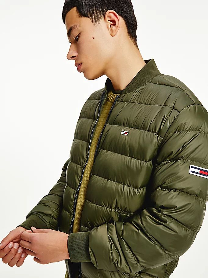 Tommy Hilfiger Down Recycled Quilted Bomber Jakke Herre Grønn | YIWMAX-249