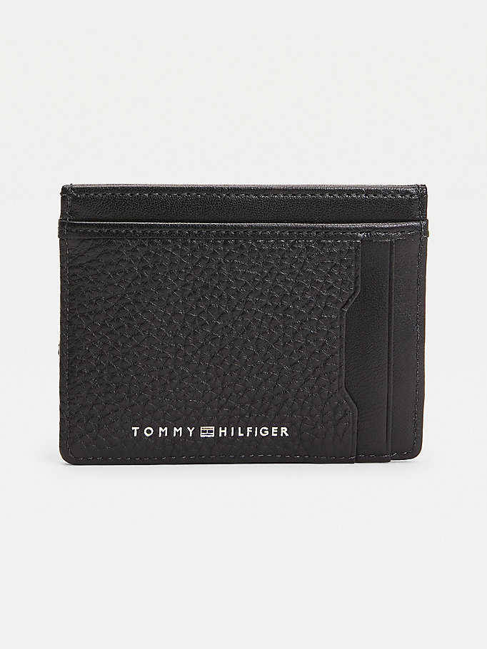 Tommy Hilfiger Downtown Signature Detail Card Holder Lommebok Herre Svarte | JHASDP-241