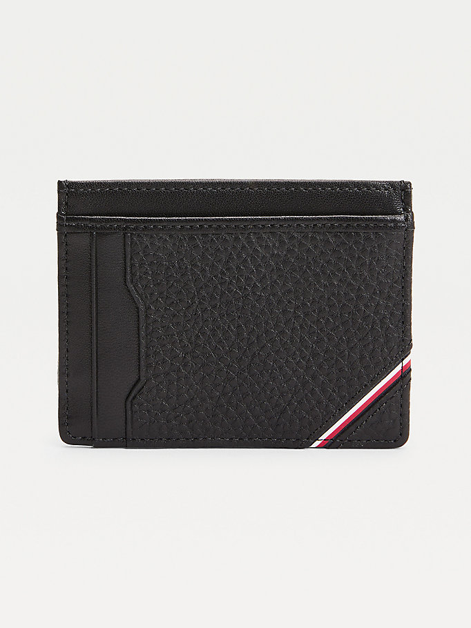 Tommy Hilfiger Downtown Signature Detail Card Holder Lommebok Herre Svarte | JHASDP-241