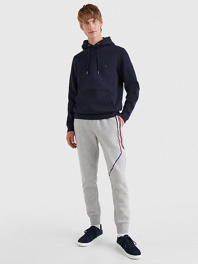 Tommy Hilfiger Drawstring Flag Embroidery Hettegensere Herre Blå | OJDXCN-694