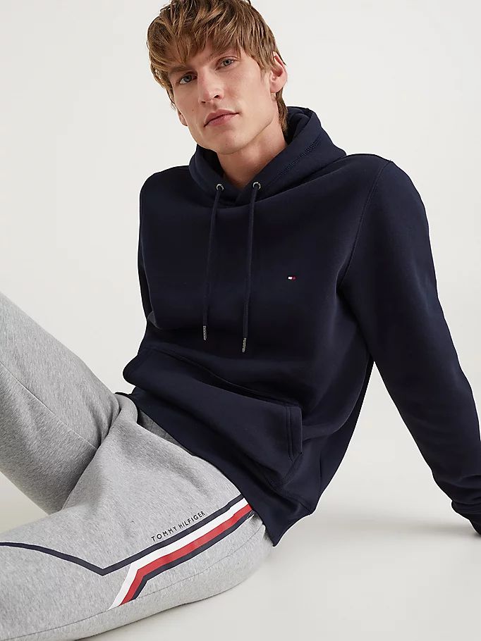 Tommy Hilfiger Drawstring Flag Embroidery Hettegensere Herre Blå | OJDXCN-694