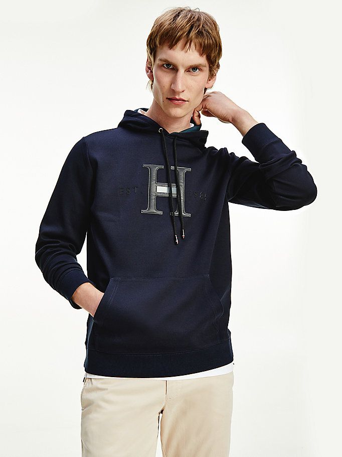 Tommy Hilfiger Elevated Appliqué Logo Hettegensere Herre Blå | LBRPYI-495