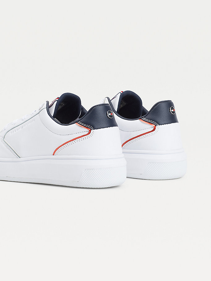 Tommy Hilfiger Elevated Cupsole Lær Joggesko Dame Blå | JWMOPV-230