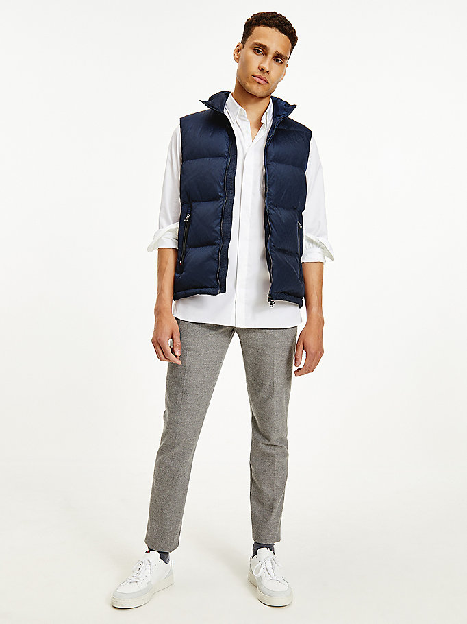 Tommy Hilfiger Elevated Down Zip-Thru Vest Jakke Herre Blå | XGUDMZ-082