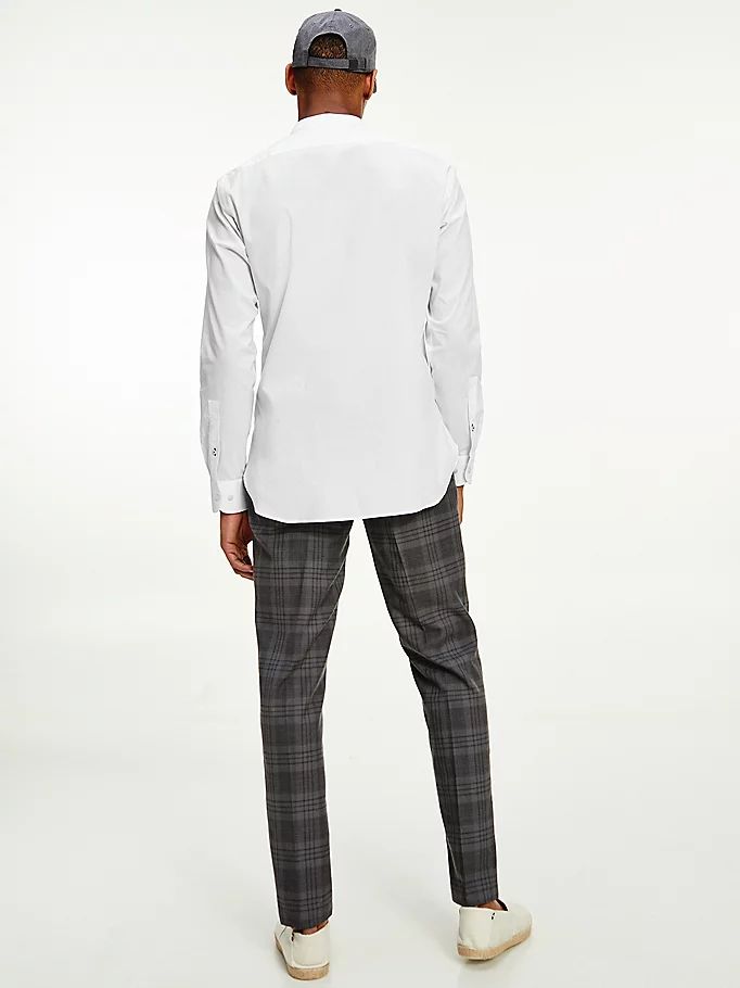 Tommy Hilfiger Elevated Mandarin Collar Slim Skjorte Herre Hvite | UMZJQR-437