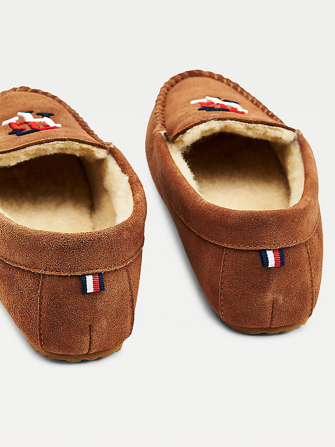 Tommy Hilfiger Elevated Semsket Skinn Moccasin Tøfler Dame Brune | FTXENU-706