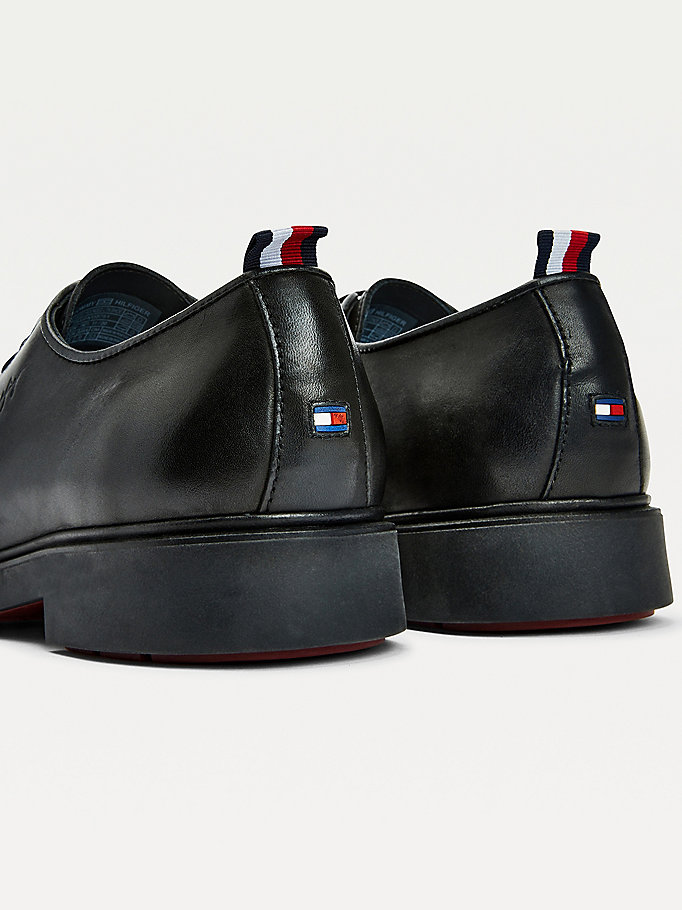 Tommy Hilfiger Elevated Signature Logo Blonder-Up Brogue Sko Herre Svarte | MBZSPX-397