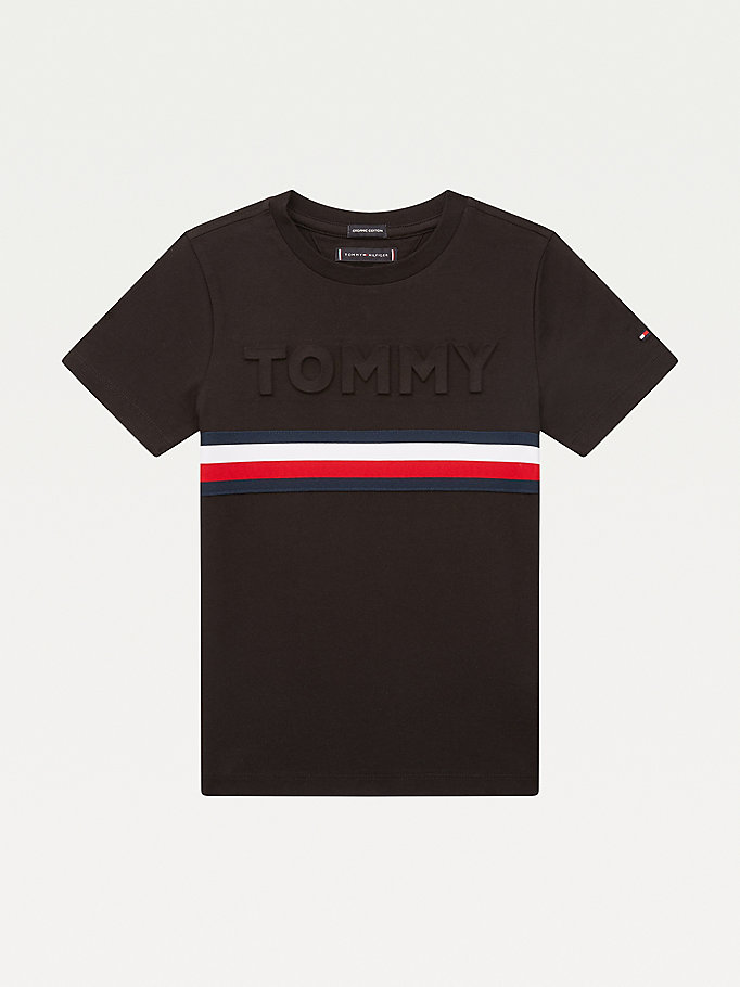 Tommy Hilfiger Embossed Logo T-skjorte Gutt Svarte | TVIZWG-697