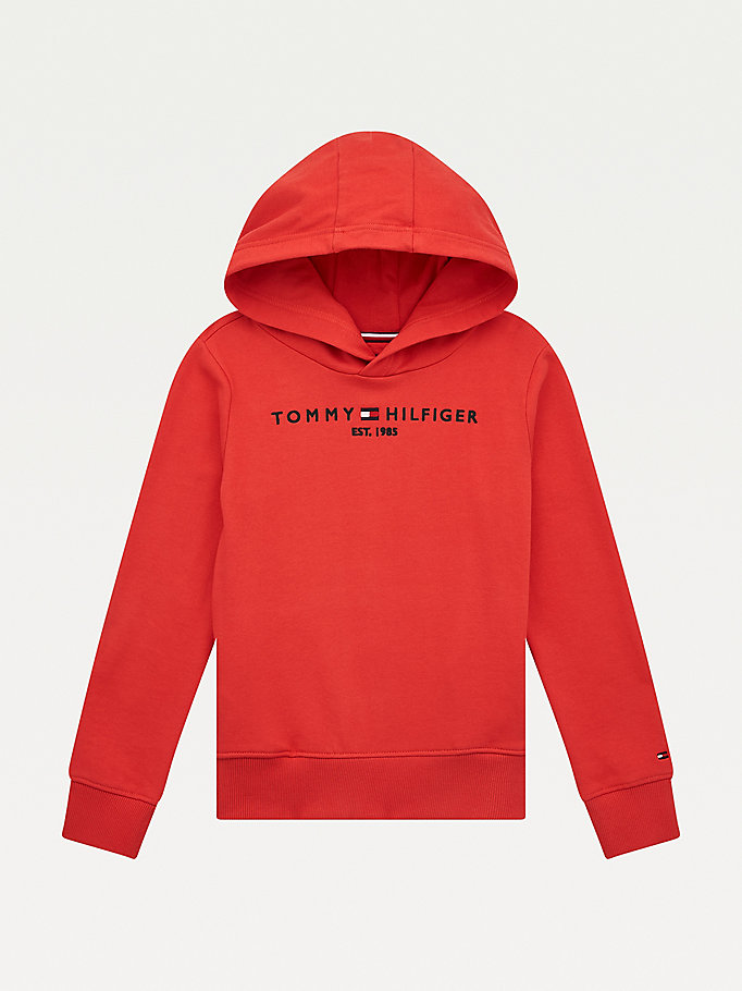 Tommy Hilfiger Essential 1985 Logo Hettegensere Gutt Rød | ZPDLMN-407