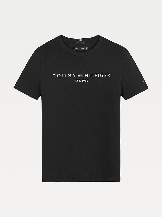 Tommy Hilfiger Essential 1985 Logo T-skjorte Gutt Svarte | FVHXOY-732