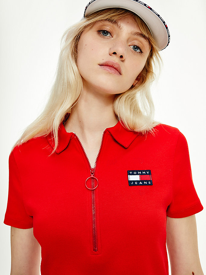 Tommy Hilfiger Essential Badge Mini Kjoler Dame Rød | DWCTHJ-024