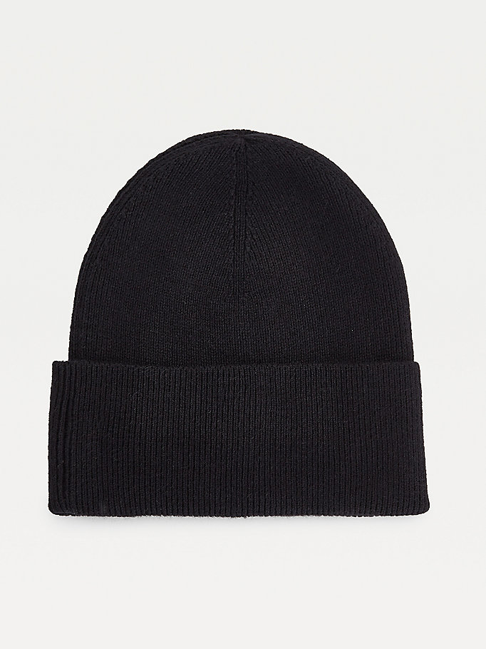 Tommy Hilfiger Essential Bomull Cashmere Beanie Hatt Dame Svarte | MNBCVE-954