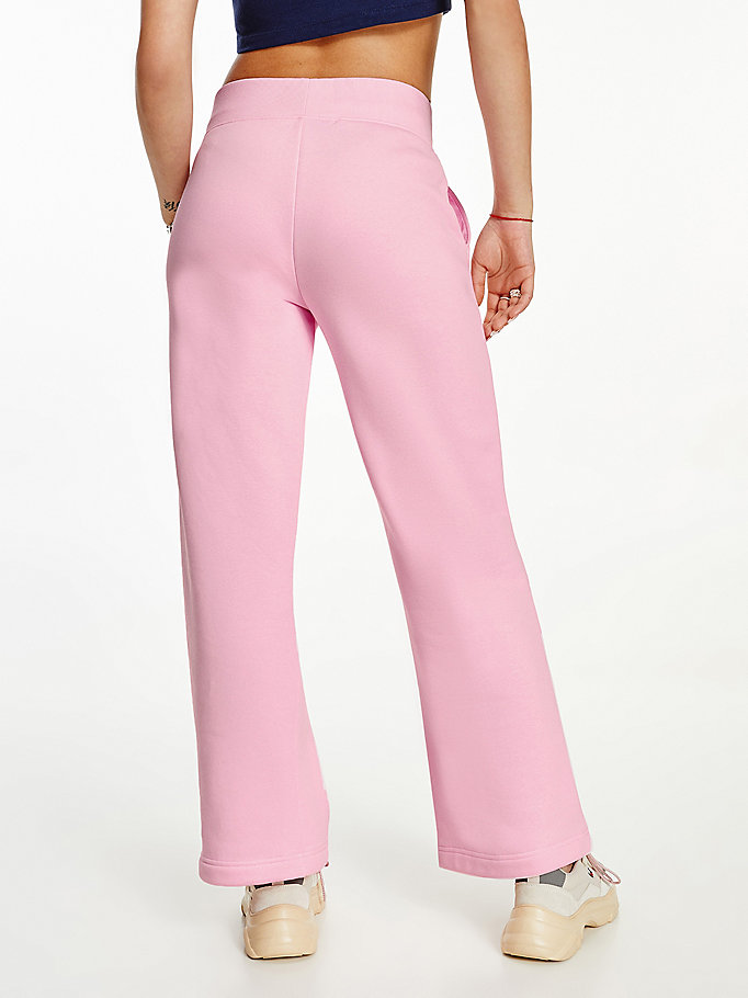 Tommy Hilfiger Essential Brede Leg Flag Patch Joggers Dame Rosa | MFGWNP-964