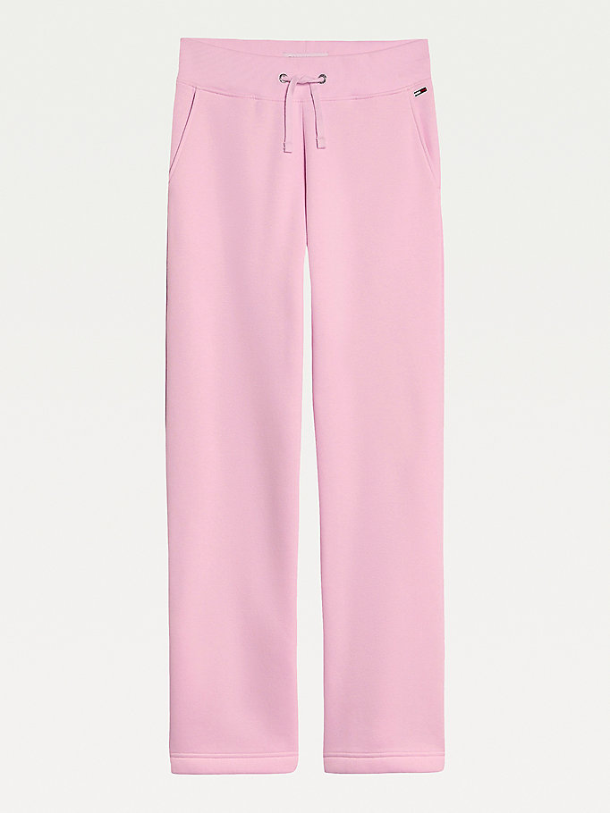 Tommy Hilfiger Essential Brede Leg Flag Patch Joggers Dame Rosa | MFGWNP-964