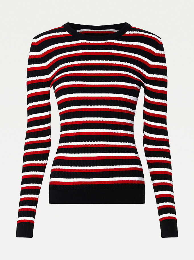 Tommy Hilfiger Essential Cable Knit Gensere Dame Blå | XHPJIT-579