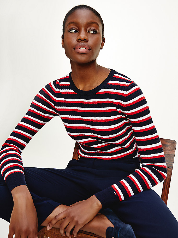 Tommy Hilfiger Essential Cable Knit Gensere Dame Blå | XHPJIT-579