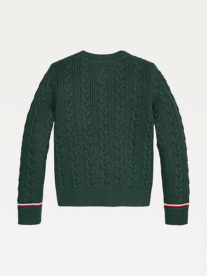 Tommy Hilfiger Essential Cable Knit Jumper Gutt Grønn | NGOBTL-982