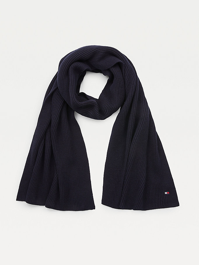 Tommy Hilfiger Essential Cashmere Blend Knit Skjerf Dame Blå | YXKRVO-501