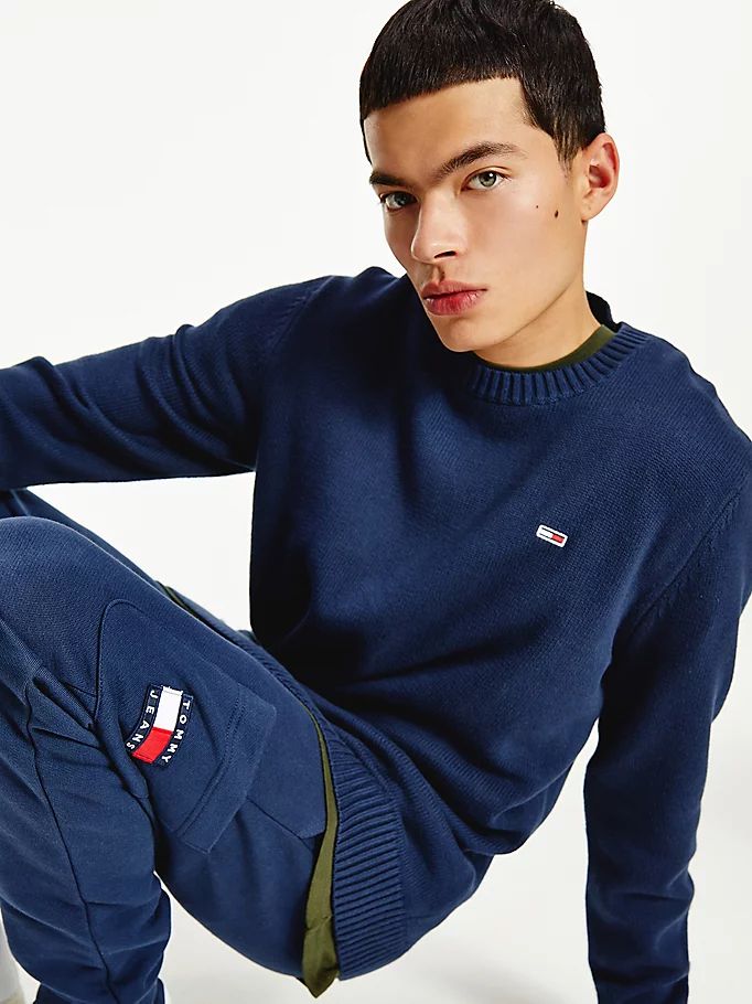 Tommy Hilfiger Essential Crew Neck Gensere Herre Blå | YUDJBO-378