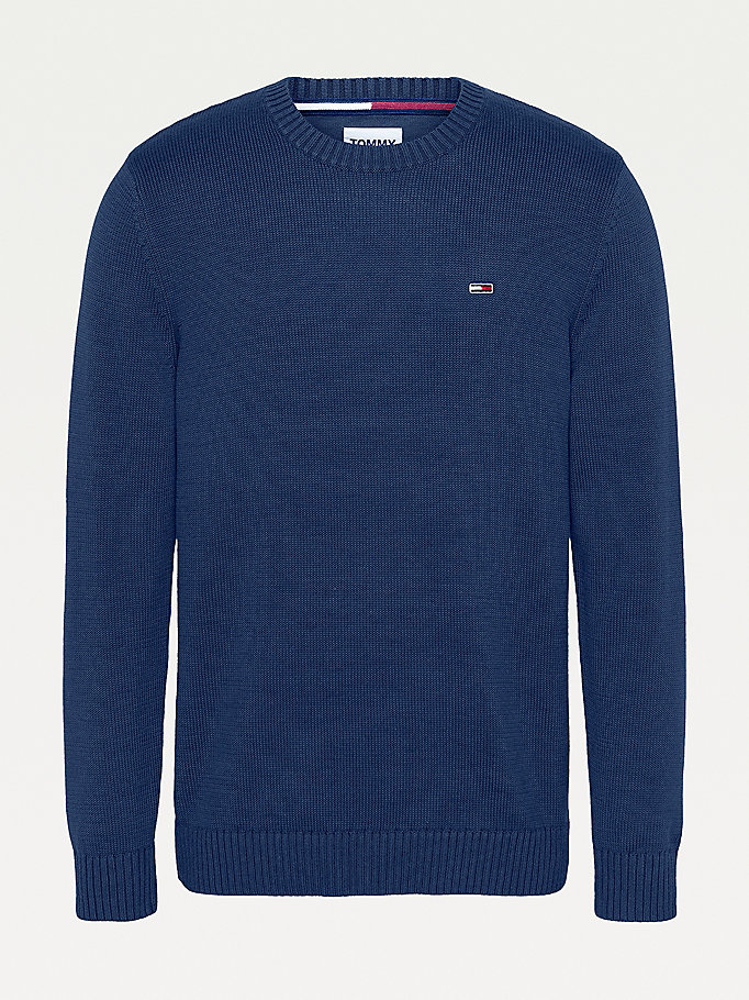 Tommy Hilfiger Essential Crew Neck Gensere Herre Blå | YUDJBO-378