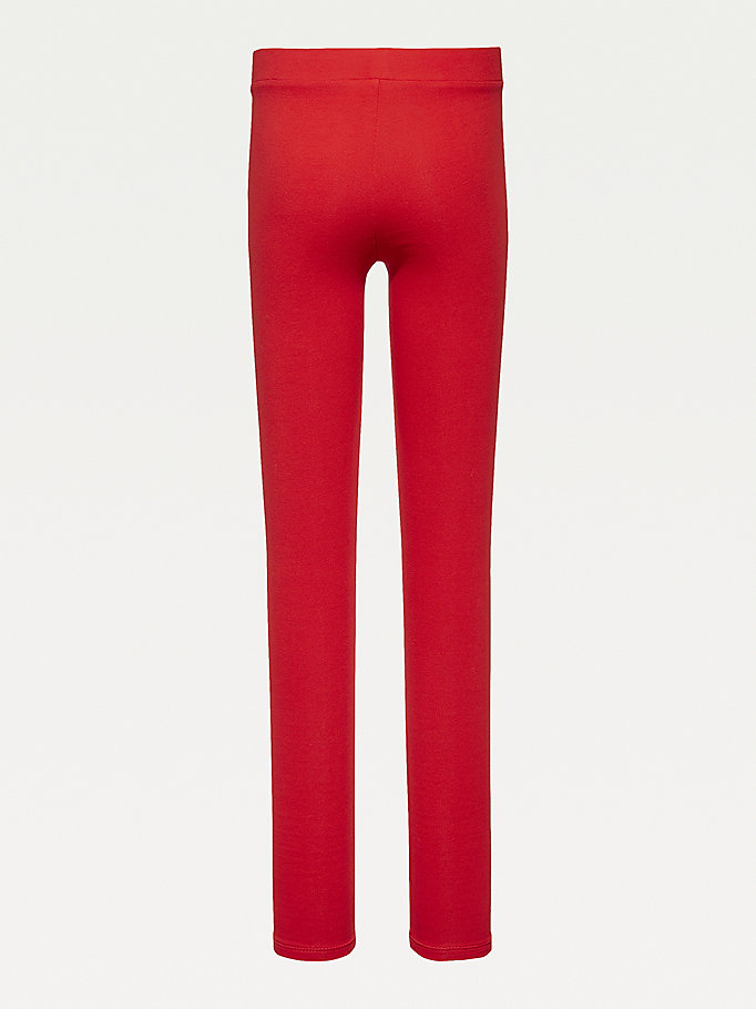 Tommy Hilfiger Essential Full Length Logo Leggings Bukse Jente Rød | AHUKOW-269