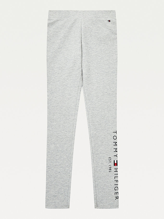 Tommy Hilfiger Essential Full Length Logo Leggings Bukse Jente Grå | DMBEJI-439