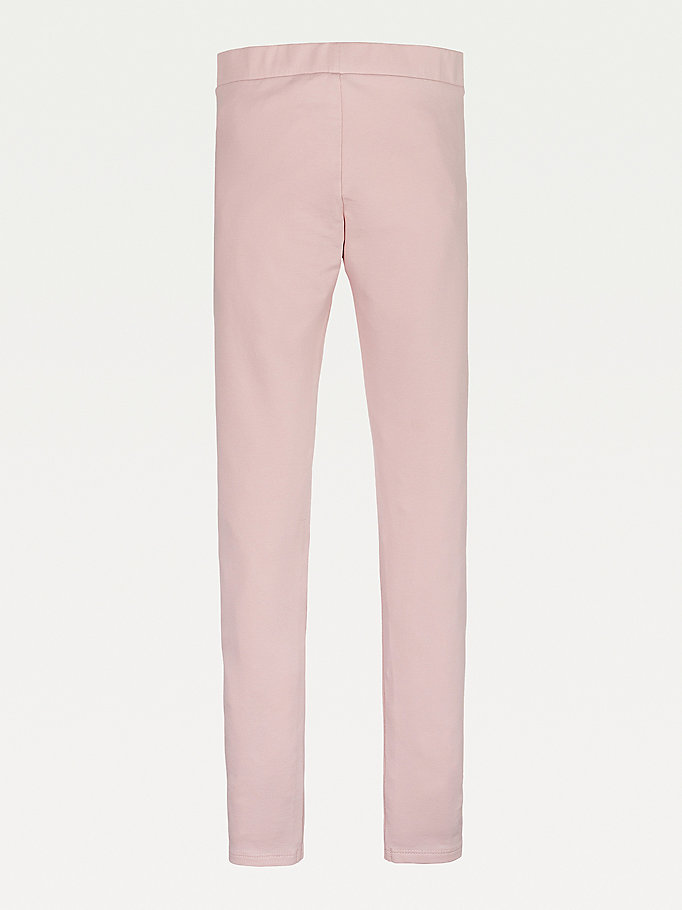 Tommy Hilfiger Essential Full Length Logo Leggings Bukse Jente Rosa | VWKZCL-259