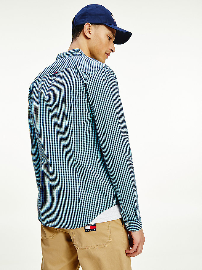 Tommy Hilfiger Essential Gingham Slim Fit Skjorte Herre Blå | QODRKN-497