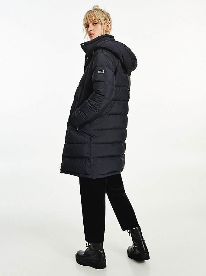 Tommy Hilfiger Essential Long Puffer Frakker Dame Svarte | UTCDMX-315