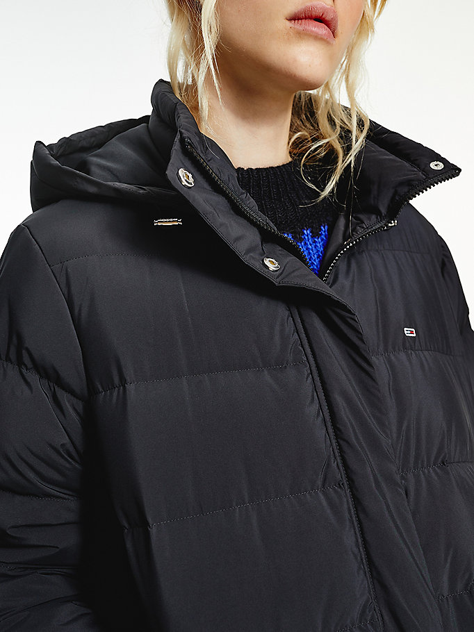 Tommy Hilfiger Essential Long Puffer Frakker Dame Svarte | UTCDMX-315