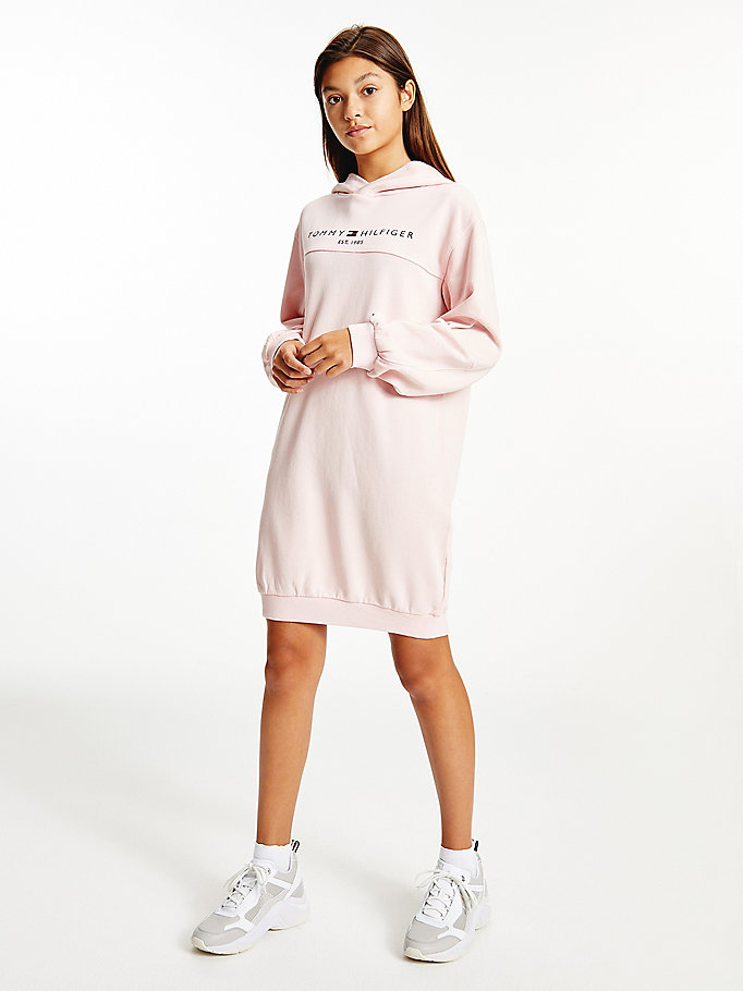 Tommy Hilfiger Essential Long Sleeve Kjoler Jente Rosa | QTGLXM-867