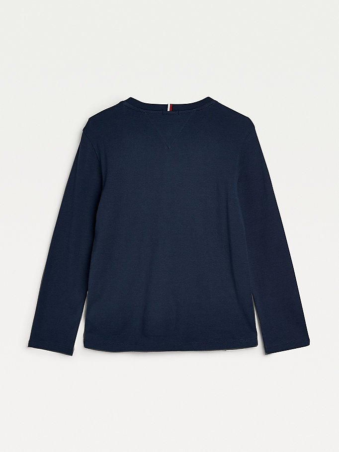 Tommy Hilfiger Essential Long Sleeve Organic Bomull T-skjorte Gutt Blå | NYJTOX-412