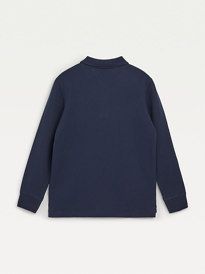 Tommy Hilfiger Essential Long Sleeve Polo T Skjorte Gutt Blå | KAPTJR-378