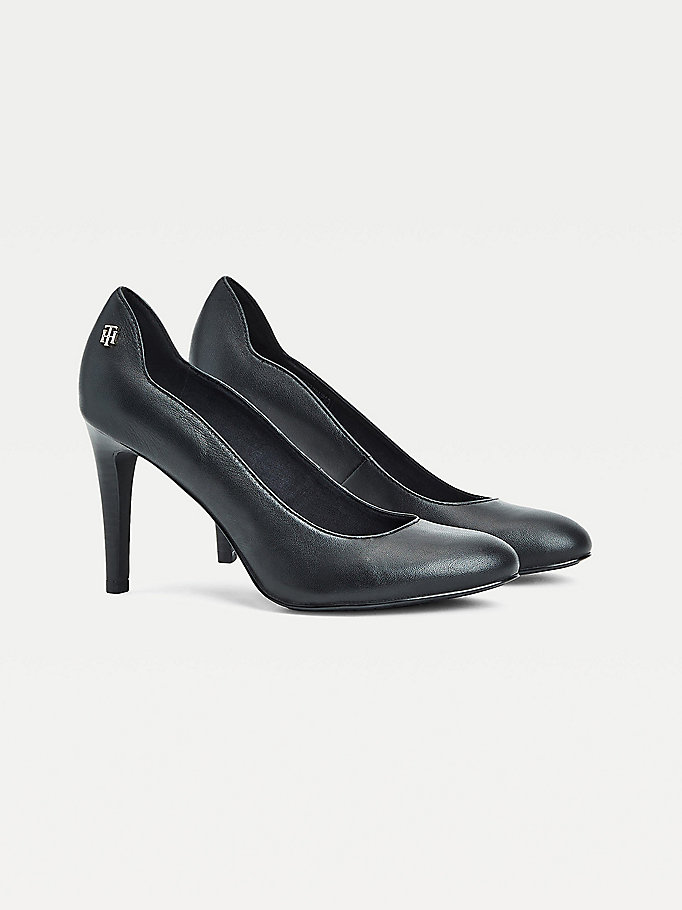 Tommy Hilfiger Essential Lær High Pumps Dame Svarte | QXSEFH-083