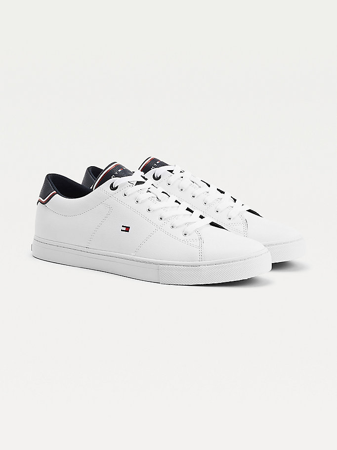 Tommy Hilfiger Essential Lær Joggesko Herre Hvite | DSYUZC-374