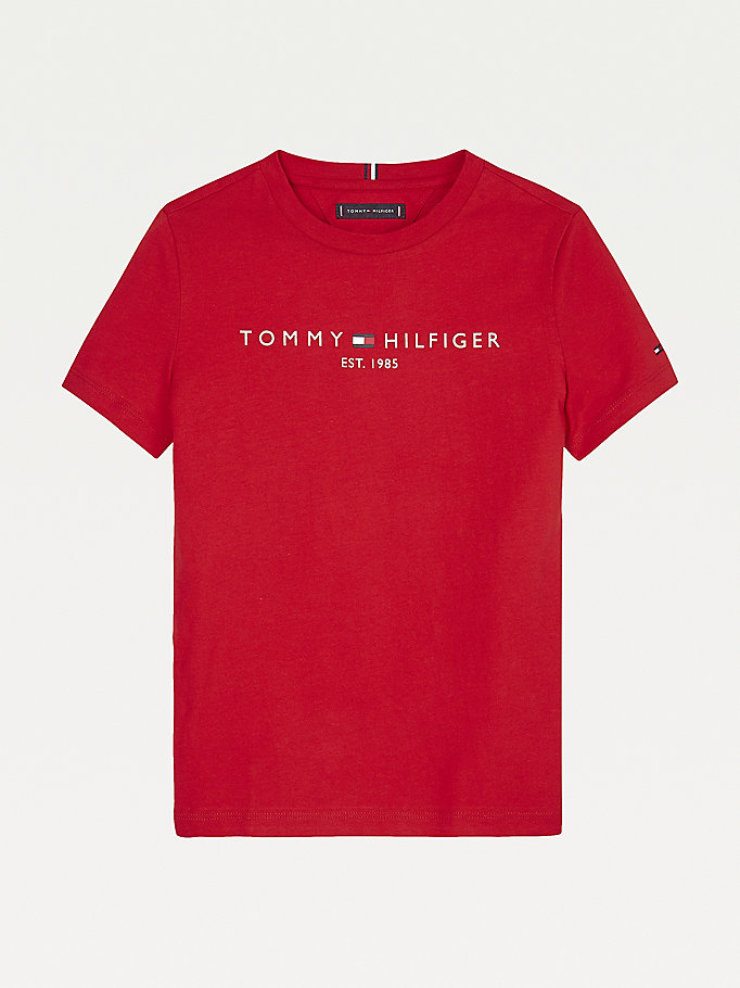 Tommy Hilfiger Essential Organic Bomull Logo T-skjorte Gutt Rød | COLKMX-403