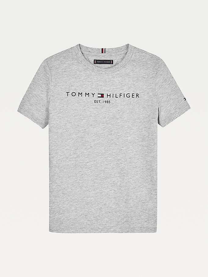 Tommy Hilfiger Essential Organic Bomull Logo T-skjorte Gutt Grå | MUSZAE-607