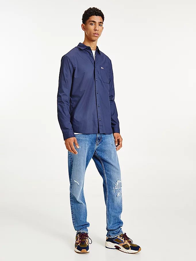 Tommy Hilfiger Essential Organic Bomull Poplin Skjorte Herre Blå | TQCFHK-654