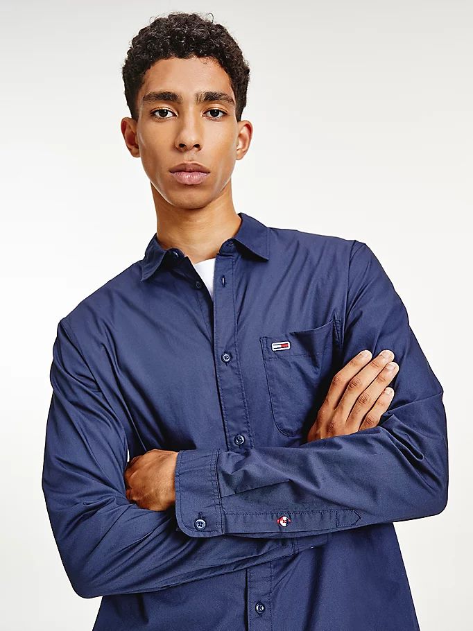 Tommy Hilfiger Essential Organic Bomull Poplin Skjorte Herre Blå | TQCFHK-654