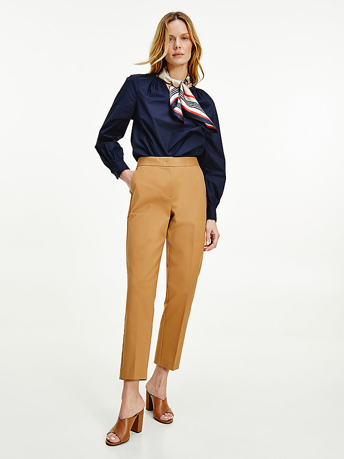 Tommy Hilfiger Essential Slim Fit Length Bukser Dame Brune | LTKJMO-283