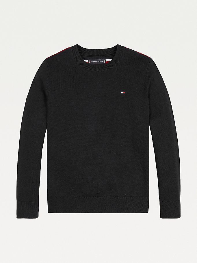 Tommy Hilfiger Essential Th Warm Jumper Gutt Svarte | BQGHKW-081