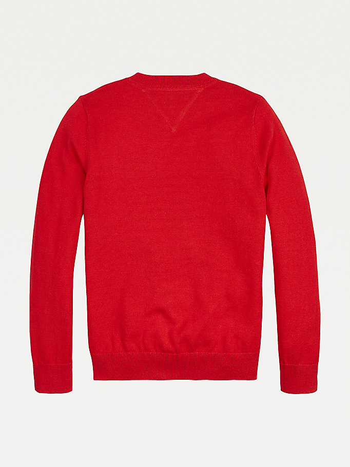 Tommy Hilfiger Essential V-Neck Jumper Gutt Rød | ESZLBM-869