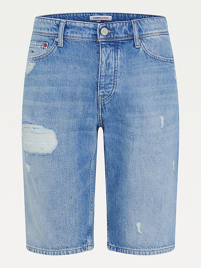 Tommy Hilfiger Ethan Relaxed Distressed Shorts Herre Blå | MQODWY-012