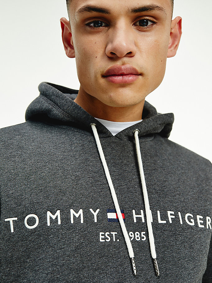 Tommy Hilfiger Exclusive Logo Hettegensere Herre Grå | OQTJUR-659