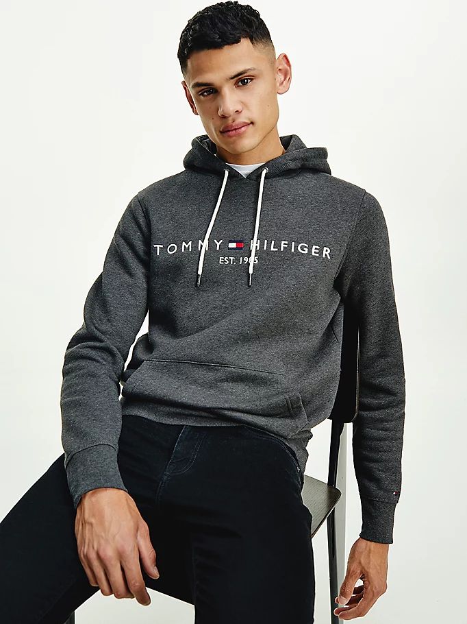 Tommy Hilfiger Exclusive Logo Hettegensere Herre Grå | OQTJUR-659