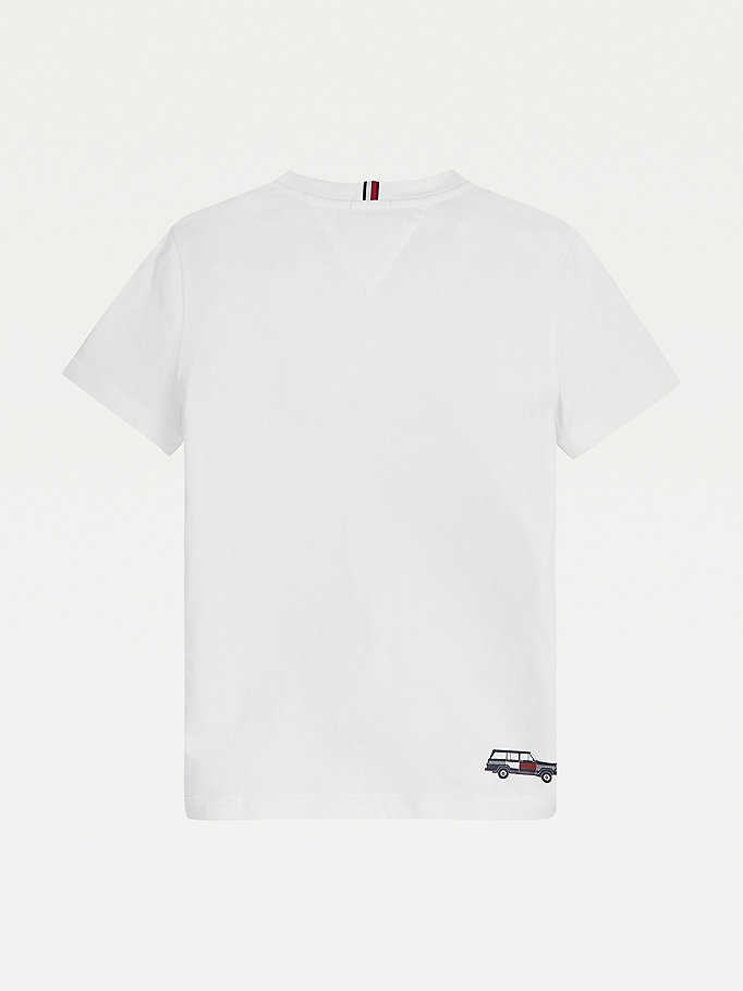 Tommy Hilfiger Explorer Logo Organic Bomull T-skjorte Gutt Hvite | ZNMQBA-476