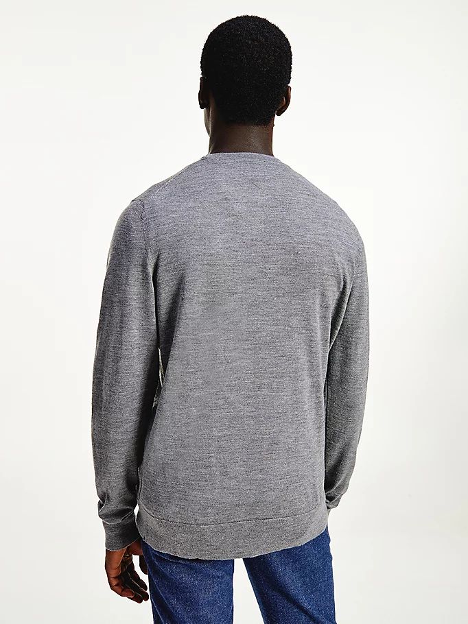 Tommy Hilfiger Fine Merino Wool Crew Neck Gensere Herre Grå | ERDZGO-805