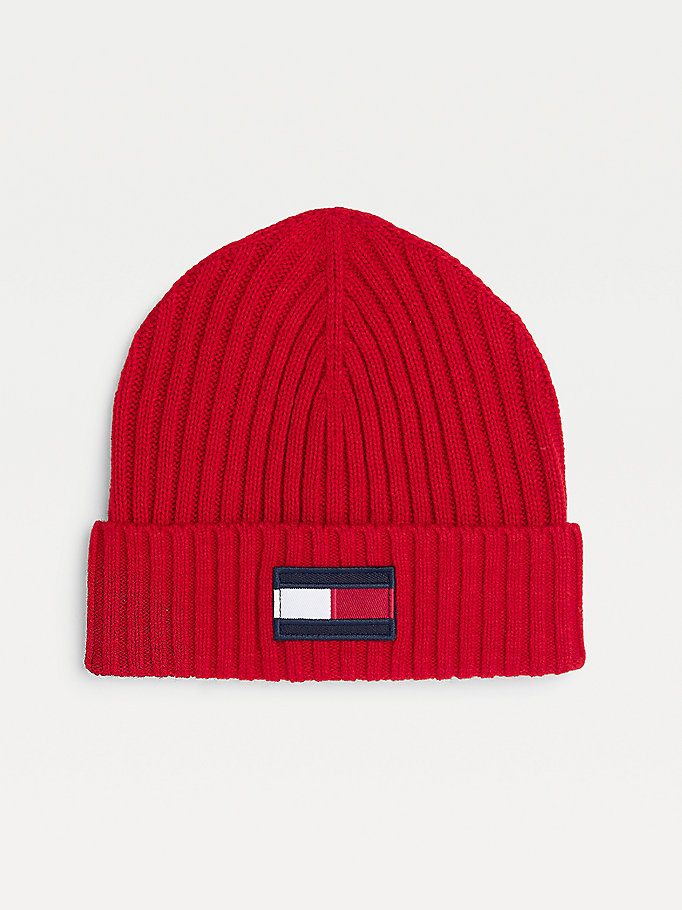 Tommy Hilfiger Flag Beanie Hatt Gutt Rød | BMGJKZ-573