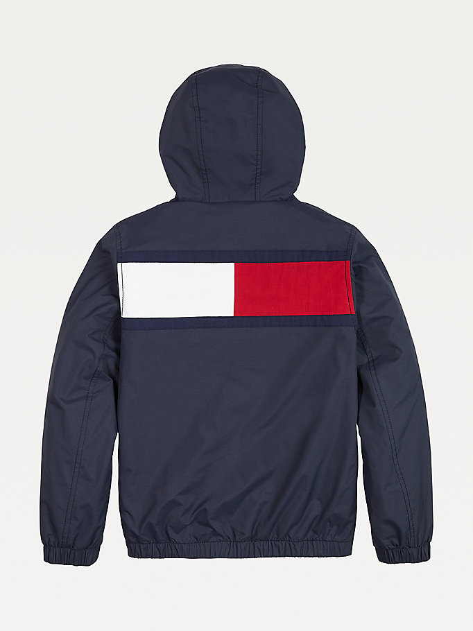 Tommy Hilfiger Flag Colour-Blocked Jakke Gutt Blå | PLXDZU-561