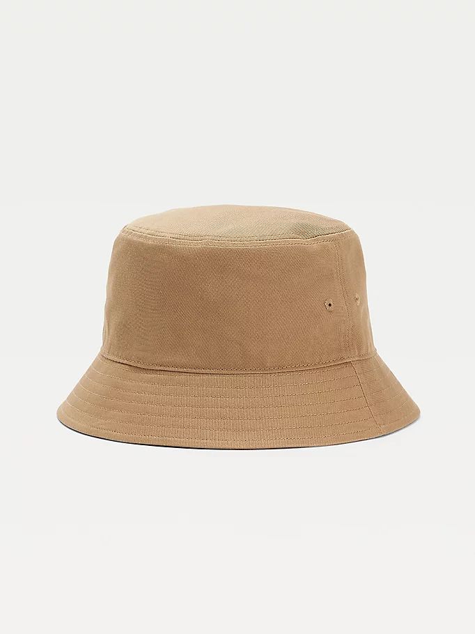 Tommy Hilfiger Flag Embroidery Organic Bomull Bucket Hatt Herre Beige | MPAHVO-302